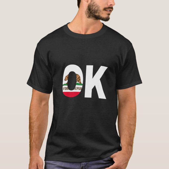 State of California Flag Oklahoma OK Cities and St T Shirt (Framsida)