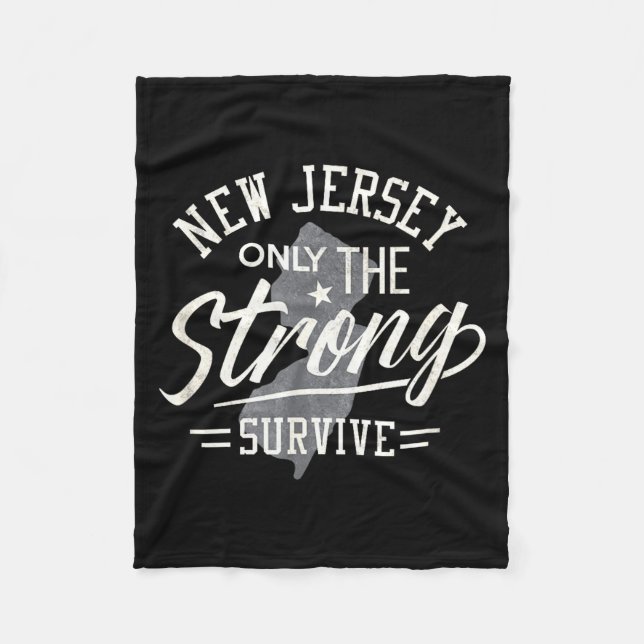 State Of New Jersey Funny Only The Strong Survive  Fleecefilt (Framsidan)