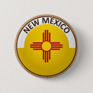 State of New Mexico Flag Seal Button Knapp