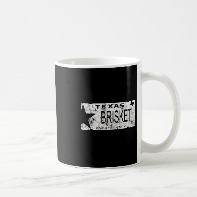 State Of Texas Brisket Registreringsskylt Bbq Pitm Kaffemugg (Höger)