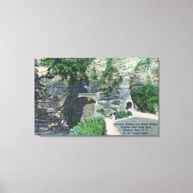 State Park Entrance Tunnel och Sentry Bridge Canvastryck (Framsida)