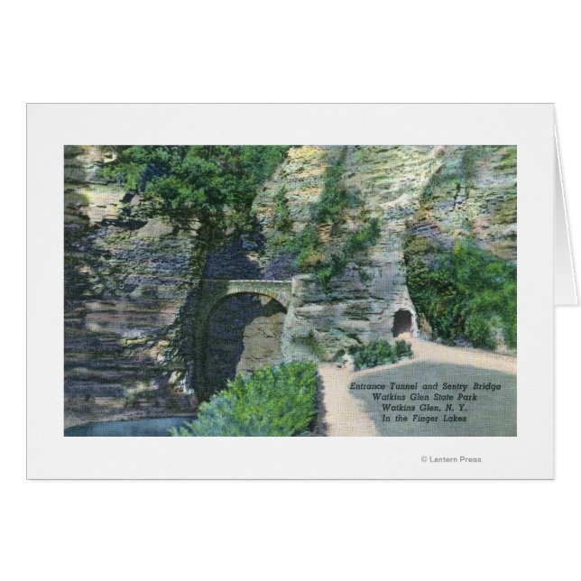 State Park Entrance Tunnel och Sentry Bridge Hälsningskort (Framsidan Horizontal)