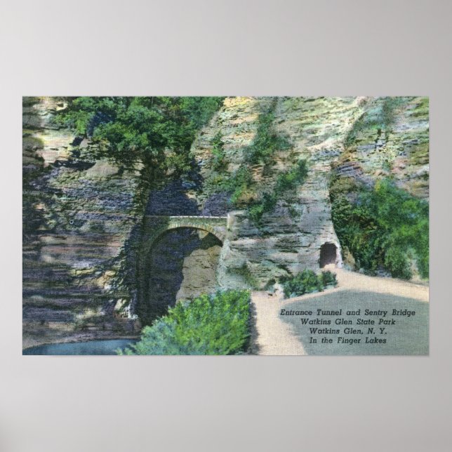 State Park Entrance Tunnel och Sentry Bridge Poster (Framsidan)