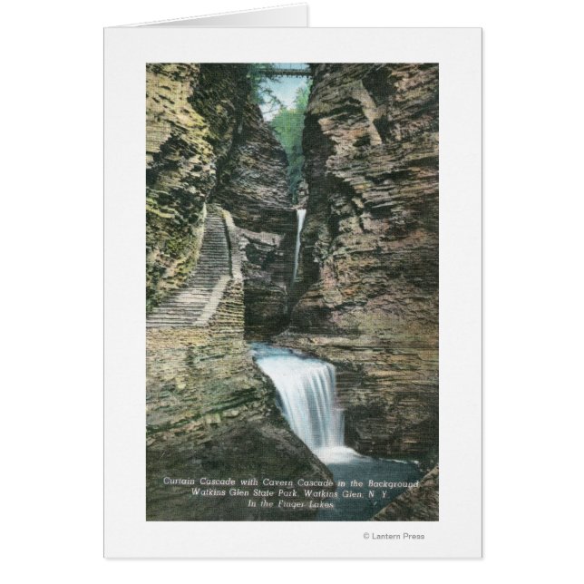 State Park View of Curtain and Cavern Cascades Hälsningskort (Framsidan)