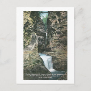 State Park View of Curtain and Cavern Cascades Vykort