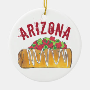 State Pride Arizona AZ Tex Mex Chimichanga Julgransprydnad Keramik