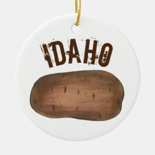 State Pride Boise IDAHO Russet Potato Julgransprydnad Keramik