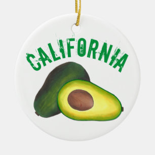 State Pride CA California Ripe Avocado Foodie Julgransprydnad Keramik