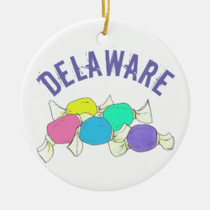 State Pride Delaware Beach Salt Vatten Taffy Julgransprydnad Keramik