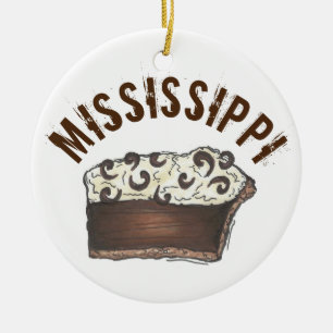State Pride MS Mississippi Lera Paj Segment Julgransprydnad Keramik