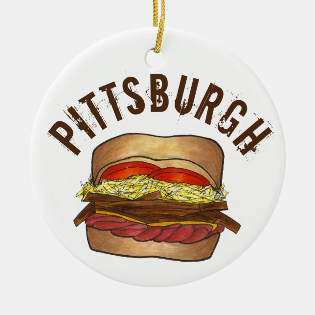 State Pride Pittsburgh Pennsylvania Sandwich Julgransprydnad Keramik (Framsidan)
