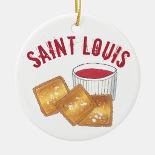 State Pride Saint Louis MO Tosted Fried Ravioli Julgransprydnad Keramik