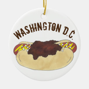 State Pride Washington DC Smoke Chili Hett Hund Julgransprydnad Keramik