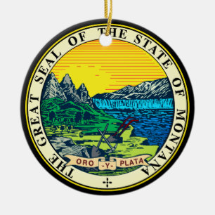 State Seal of Montana (USA) Julgransprydnad Keramik