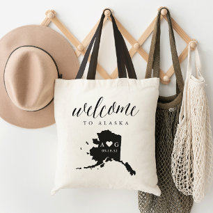State Silhouette Bröllop Welcome Tote   Alaska Tygkasse