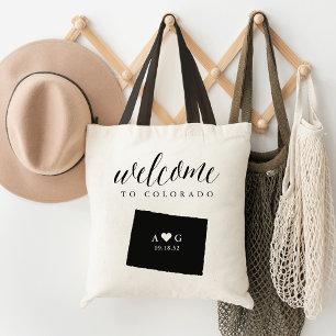 State Silhouette Bröllop Welcome Tote Colorado Tygkasse