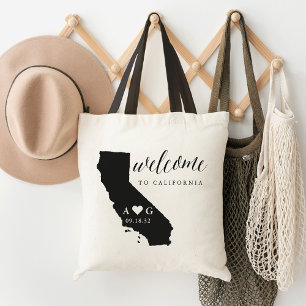 State Silhouette Bröllop Welcome Tote Kalifornie Tygkasse