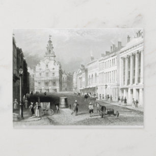 State Street, Boston, graverad av S.Lacey Vykort