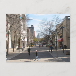 State Street Madison Wisconsin Bibliotek Mall Vykort