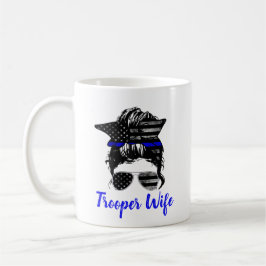 State Trooper Highway Patrol Messy Bun Makfe Kaffemugg