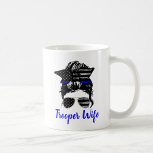 State Trooper Highway Patrol Messy Bun Makfe Kaffemugg