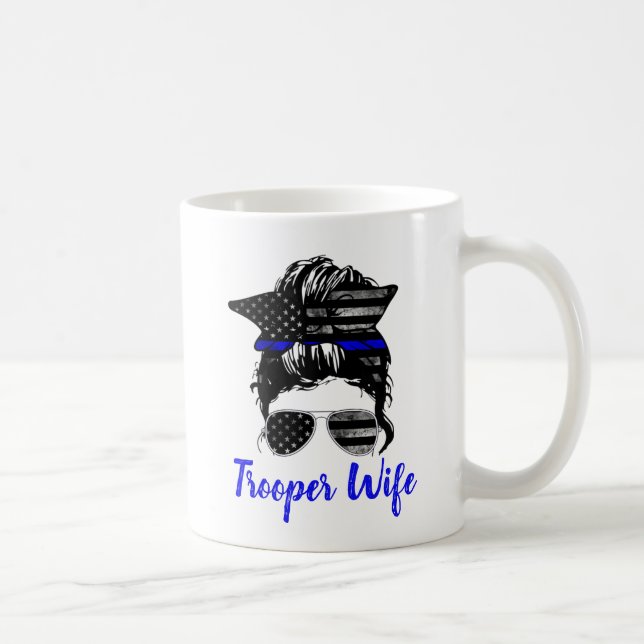State Trooper Highway Patrol Messy Bun Makfe Kaffemugg (Höger)