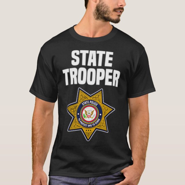 State Trooper Highway Patrol Police Officer T Shirt (Framsida)