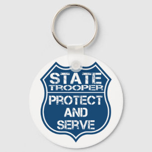 State Trooper Police Badge Protection och  Nyckelring