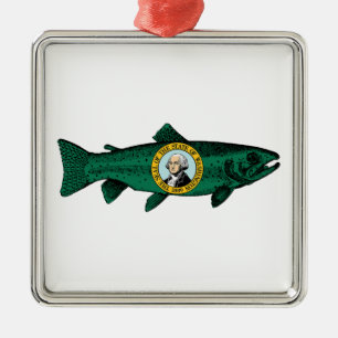 State Trout i Fish Washington Julgransprydnad Metall