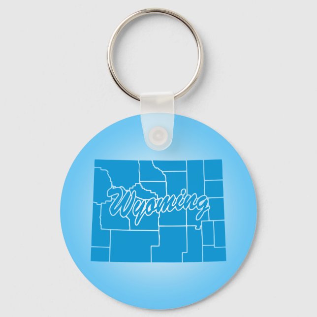 State Wyoming Keychain Nyckelring (Framsida)