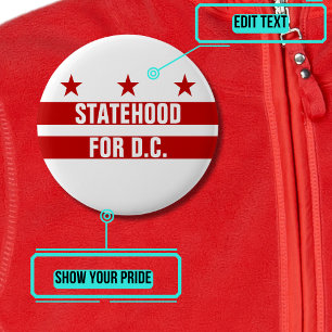 Statehood for Washington DC Button Knapp