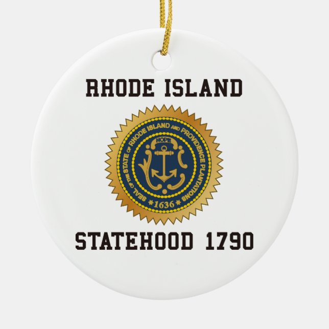 Statelite rhode island julgransprydnad keramik (Framsidan)