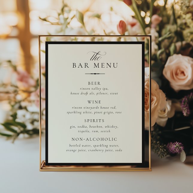 STATELY Bar Menu Wedding Sign Poster (Skapare uppladdad)