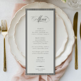 STATELY Calligraphy Stripes Wedding Meny