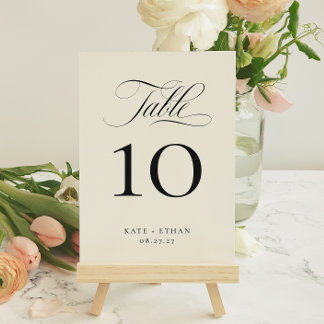 STATELY CALLIGRAPHY Table Number Card Inbjudningar