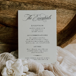 Stately Calligraphy Wedding Details Card Inbjudningar