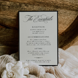 Stately Calligraphy Wedding Details Card Inbjudningar