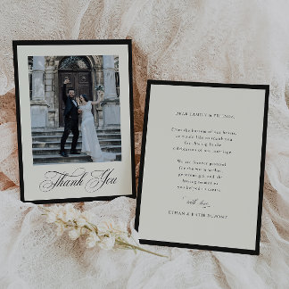 STATELY CALLIGRAPHY Wedding Photo Tack Kort