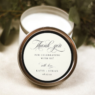 STATELY CALLIGRAPHY Wedding Thank You Runt Klistermärke