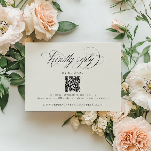 Stately Stripes Wedding QR Code OSA Kort (Skapare uppladdad)