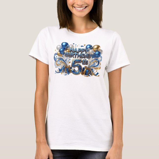 Statement Blå FÖDELSEDAG 5:e Statement T-shirt (Framsida)