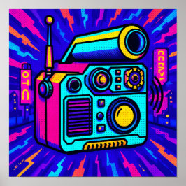 Statement Glitch City Pop Art Hem Dekor Tryck