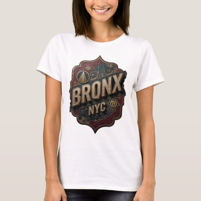 Statement Gold BRONX NYC Anpassad Tee (Framsida)
