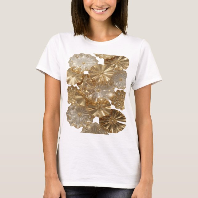 Statement Gold GOLDEN FLOWERS Citat T-shirt (Framsida)