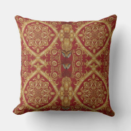 Statement Golden Red Ornate Cushion 4 Living Room Kudde