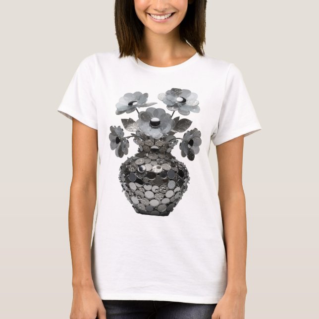 Statement Grå ABSTRAKT KONST Statement Design T Shirt (Framsida)