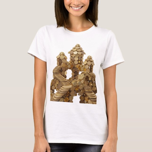 Statement Guld ABSTRAKT KONST Design T Shirt (Framsida)
