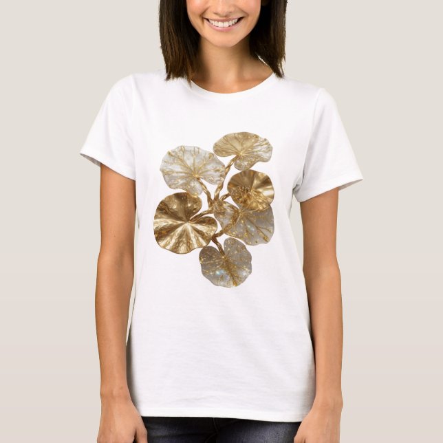 Statement Guld ABSTRAKT KONST Statement T-shirt (Framsida)