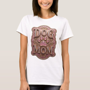 Statement Guld DOG MOM Statement Design T Shirt