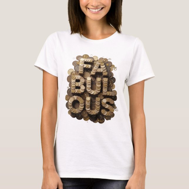 Statement Guld FABULOUS Tryck T Shirt (Framsida)